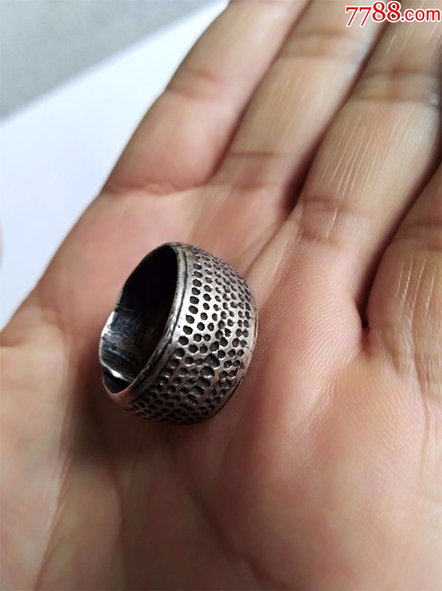 民国有款老银顶针一个