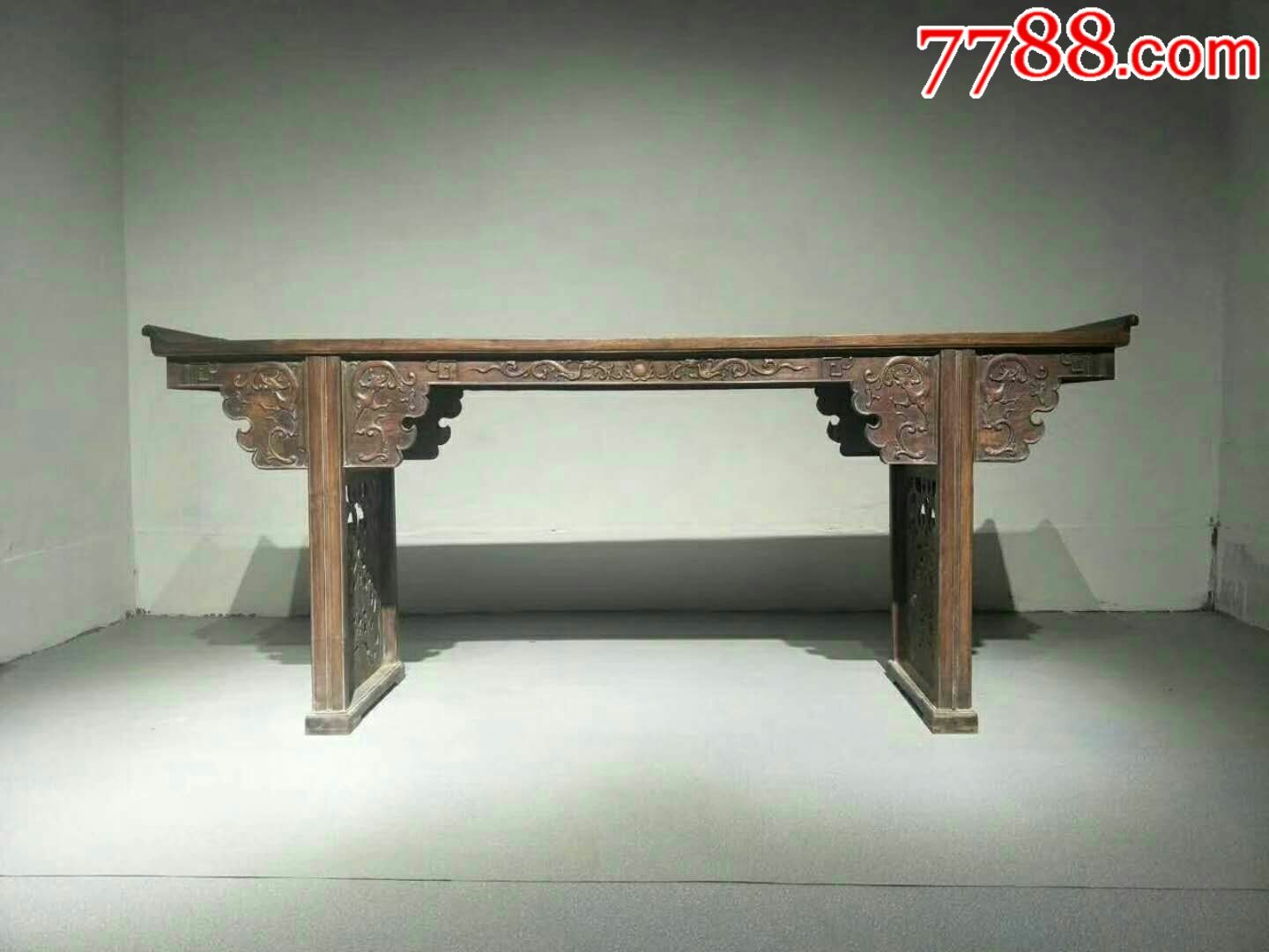 【条案】双面工通体雕龙工艺精湛带托泥全品完整包浆锃亮品相较好花