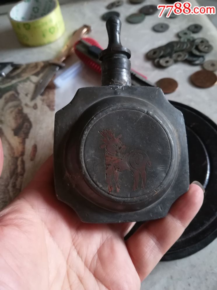 清代铜点锡梅花鹿花卉酒壶-se59558327-锡壶/锡器-零售-7788收藏