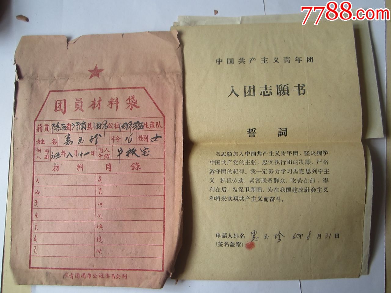 1965年团员材料整套