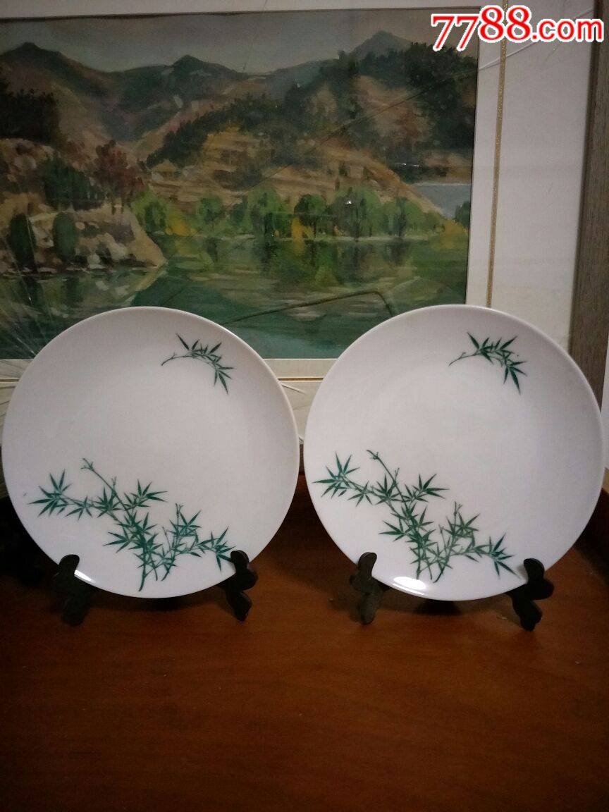 醴陵釉下竹纹盘_彩绘瓷/彩瓷_第1张_7788瓷器