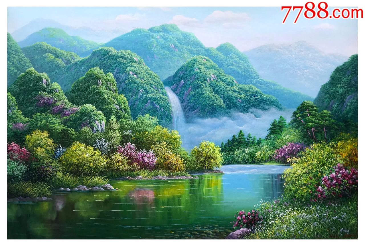 朝鲜油画许男群山2018年114x75cm