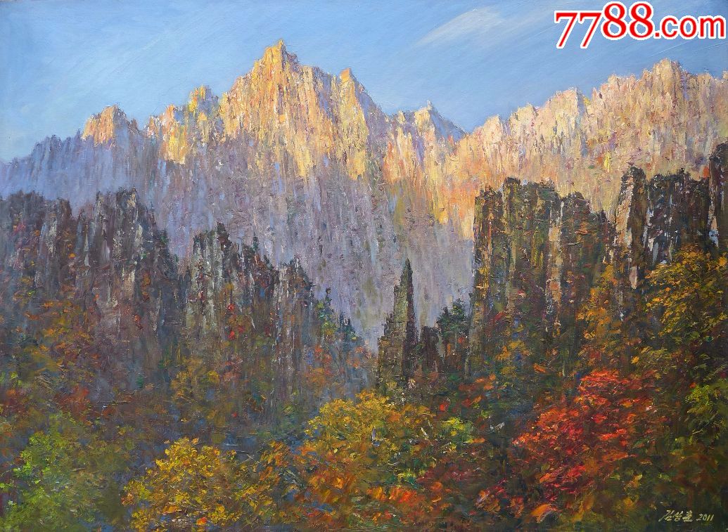 朝鮮油畫金相勳秀麗金剛山2011年99.5x73cm宋莊