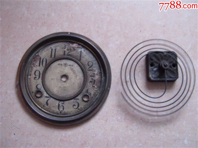 百年老钟表宝字牌老座钟挂钟配件振簧弹簧老表盘包老保真历史记忆