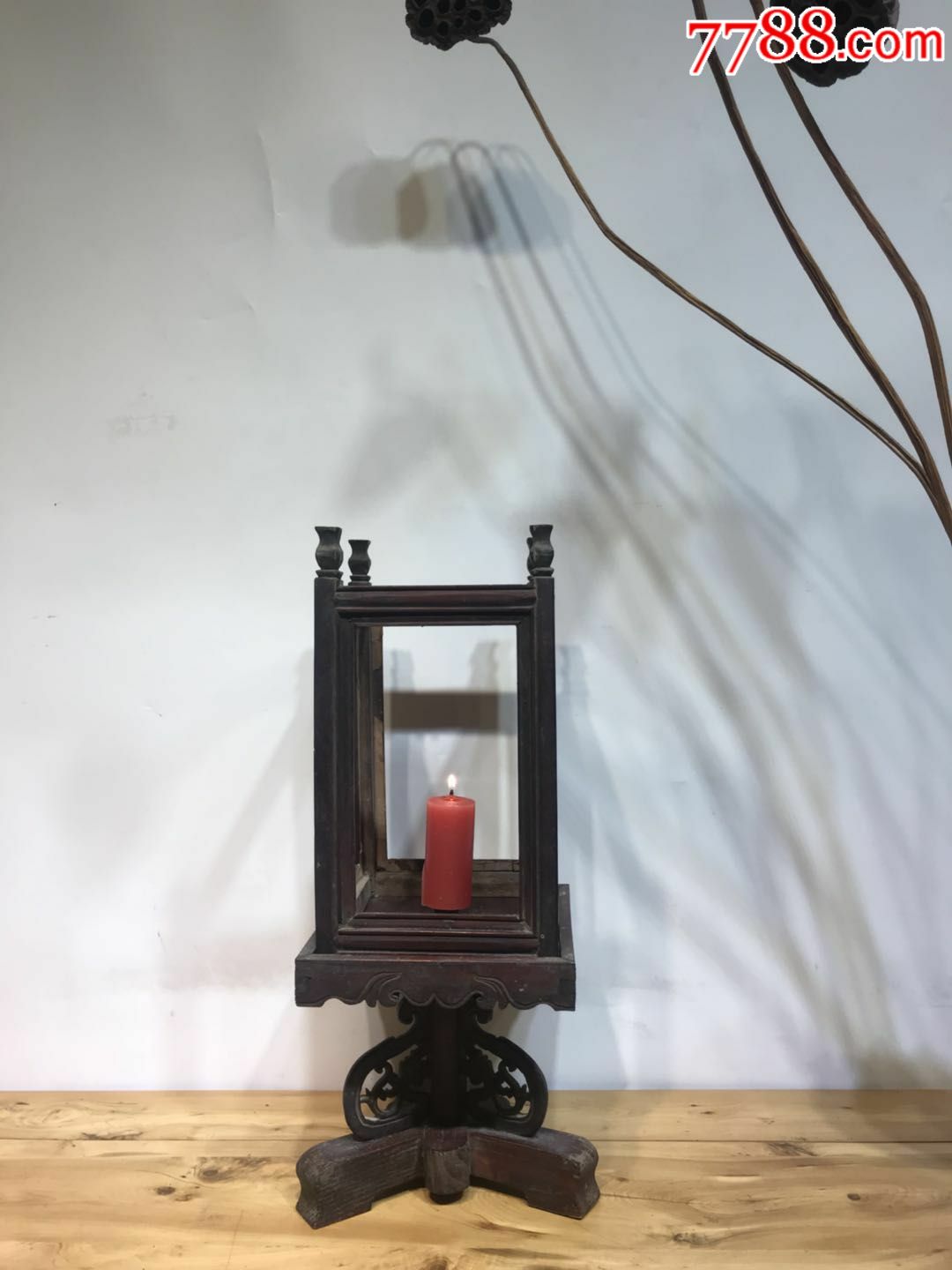 清中期榆木宫灯台-价格:1980元-se59760569-其他灯具-零售-7788收藏__