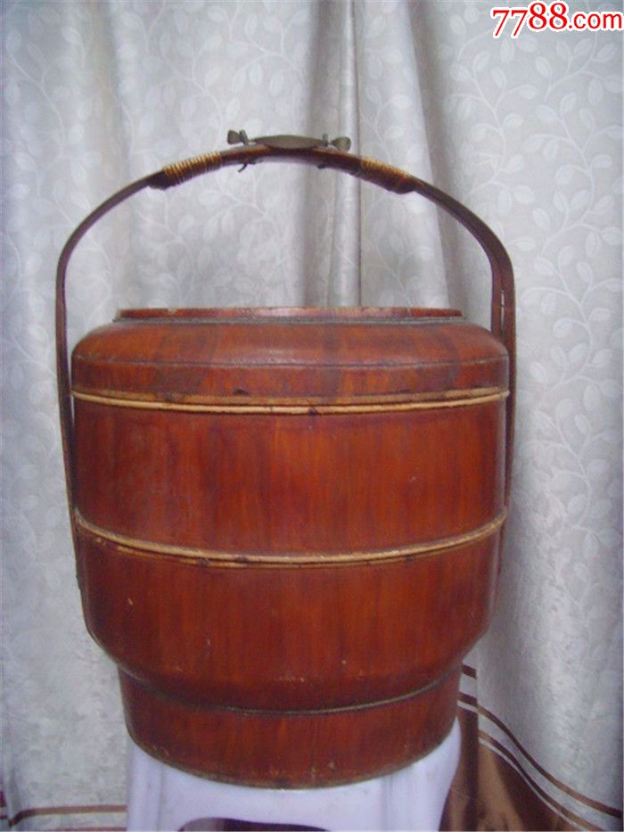 民国画戏曲人物2层大木提桶