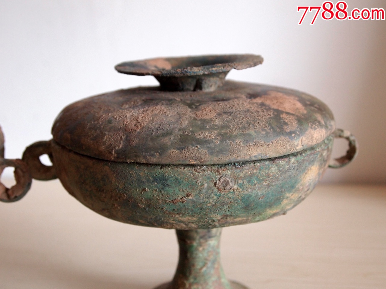 战汉青铜豆一对