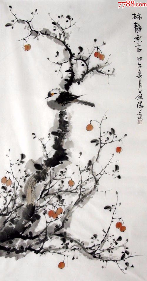 潘益阳·三尺竖幅写意花鸟02-花鸟国画原作-7788书画网