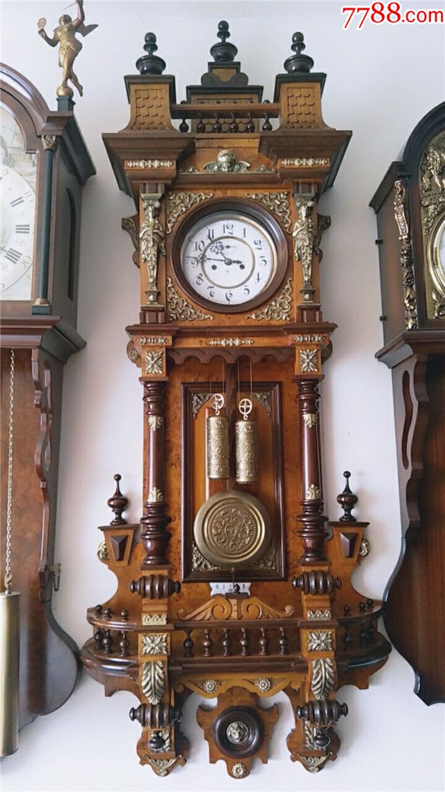德国原装进口"古斯塔夫·贝克尔"机械古董大挂钟