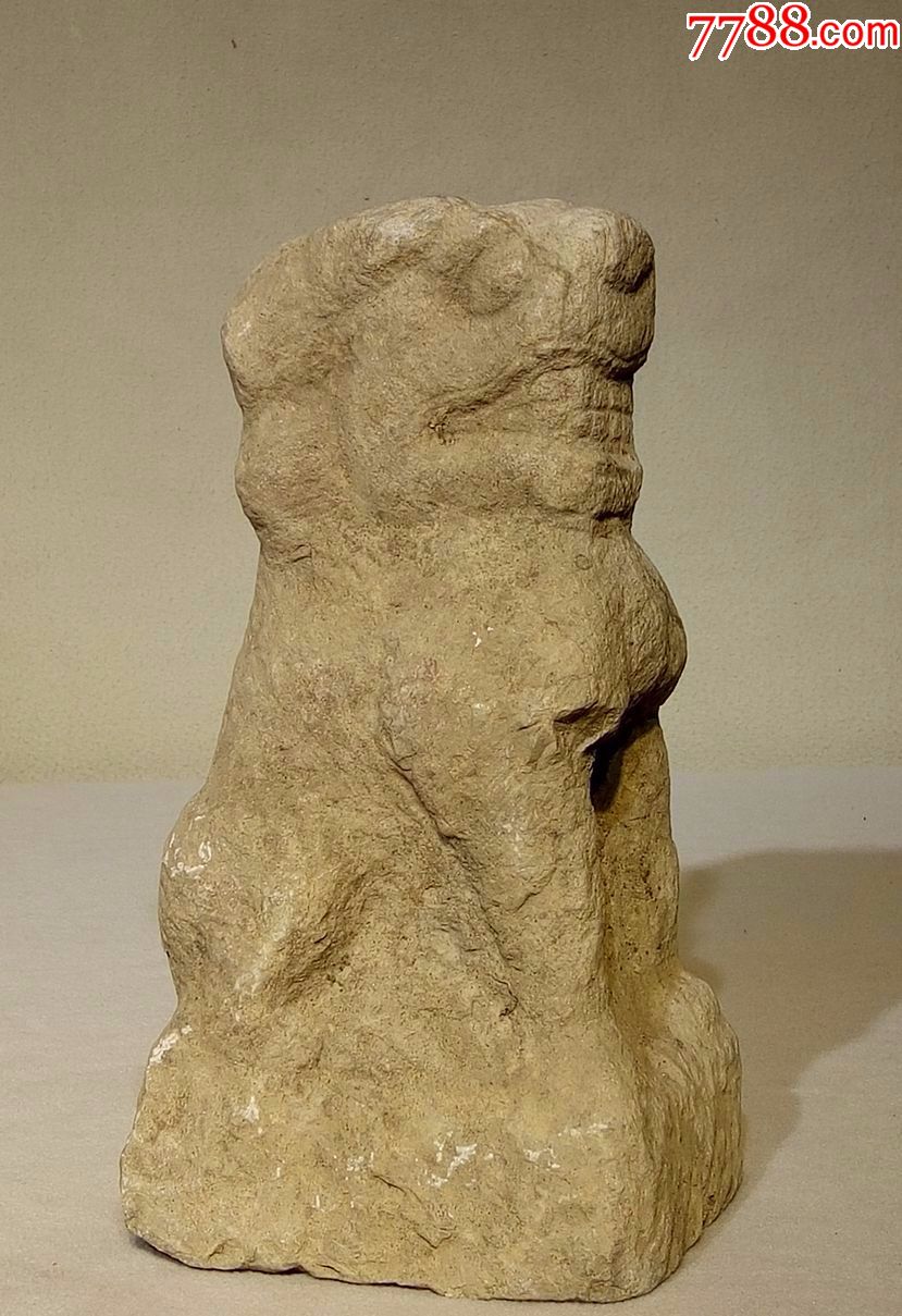 明代青石雕案头狮镇宅兽