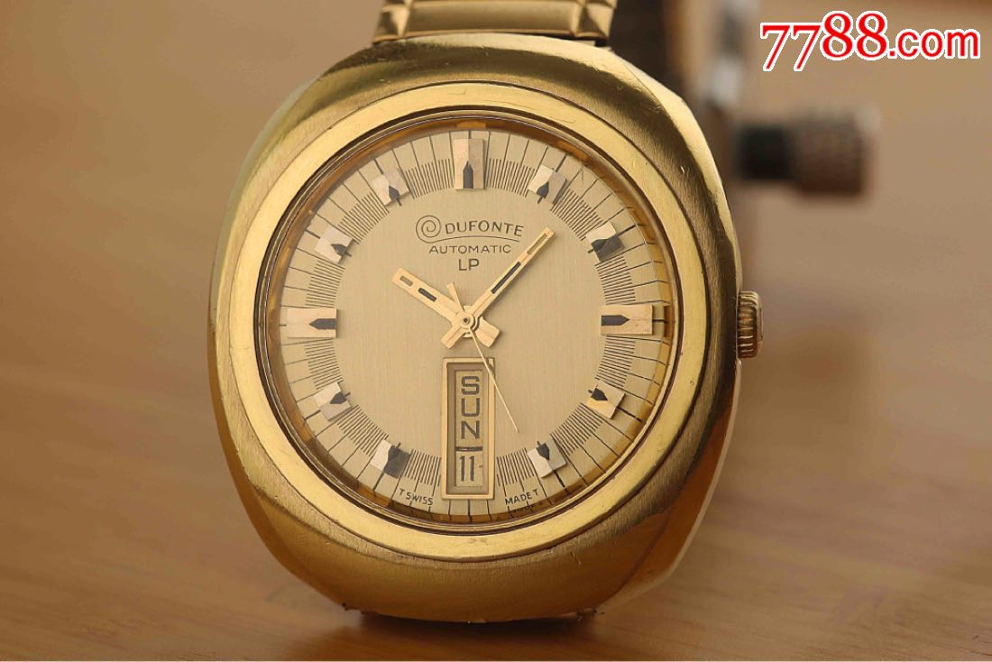 瑞士名表卢森皮卡德古董表大霸王轨道金面坐地炮日历双斑马纹