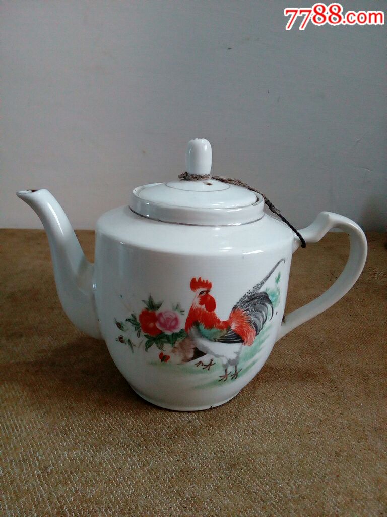 文革大公鸡手绘茶壶