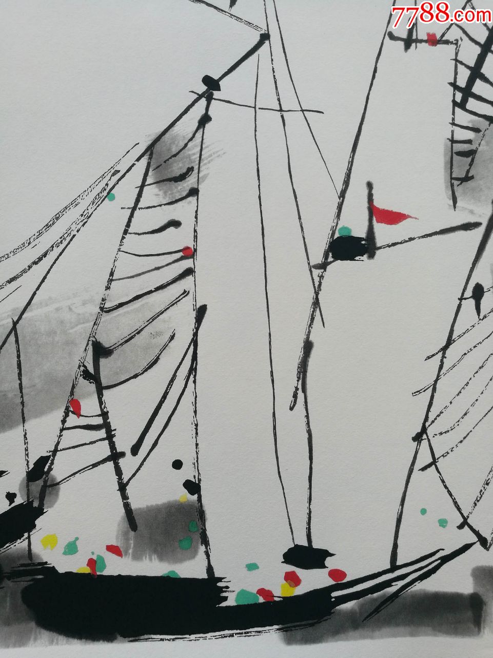 吴冠中《帆》-花鸟国画原作-7788收藏__收藏热线