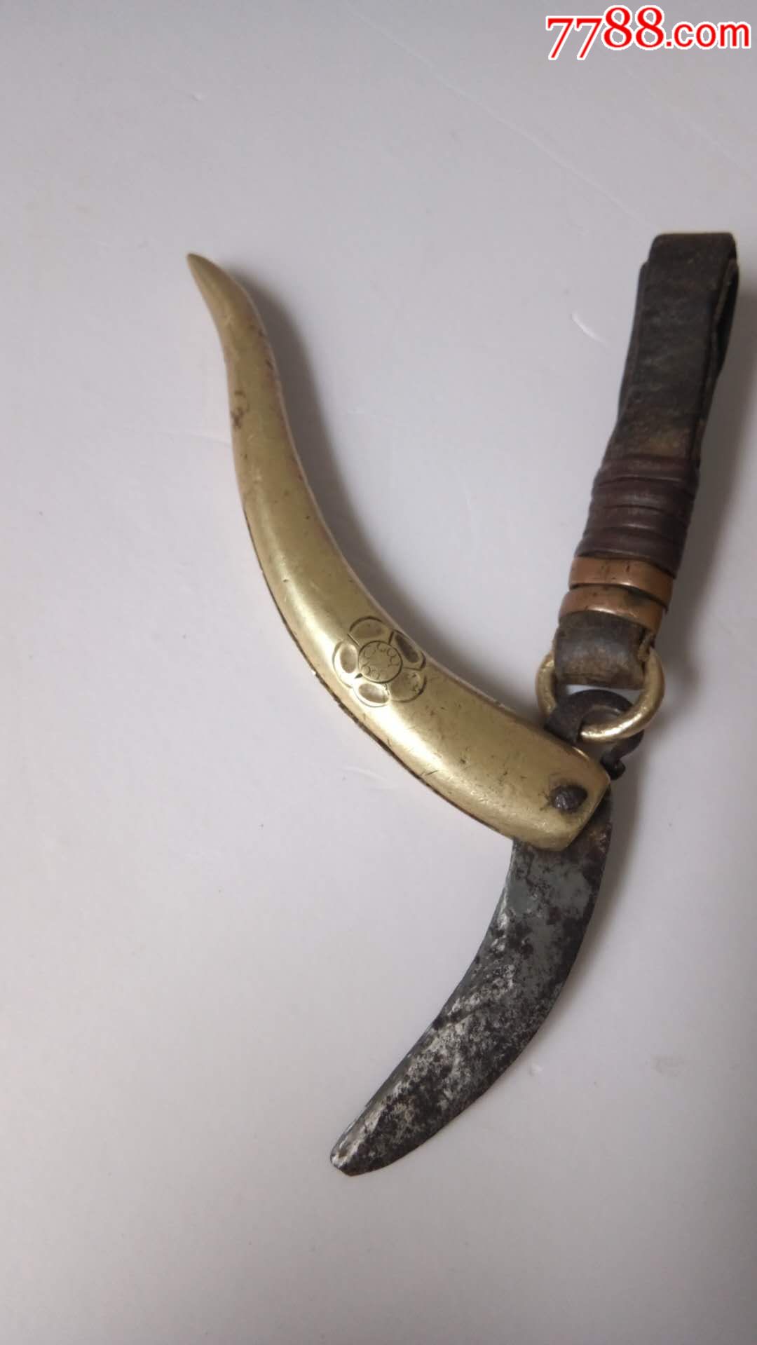民国时期遗留老式铜鱼刀