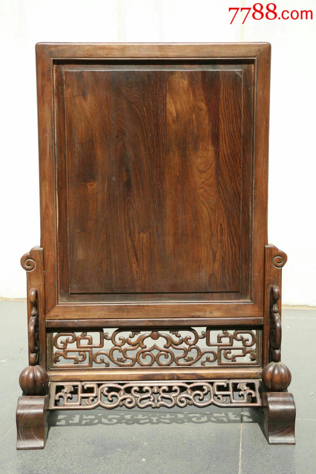 典藏品大叶黄花梨龙凤插屏尺寸高100宽69厚325