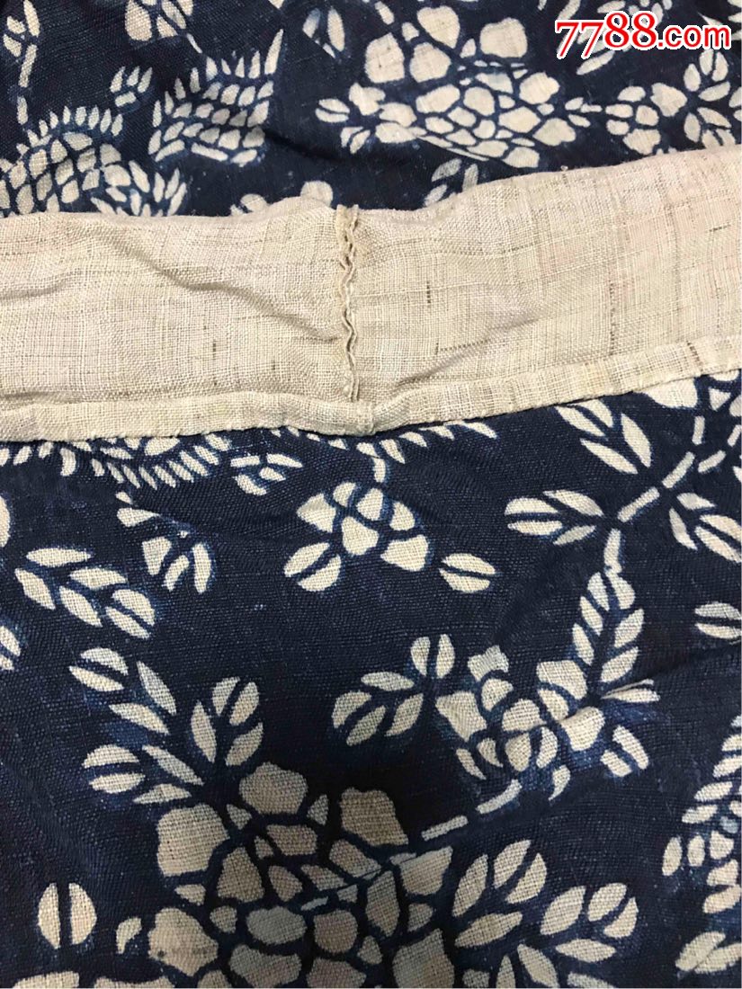 古董古玩收藏清代杂项手工老蚊帐老帐子老土布老蓝布布料