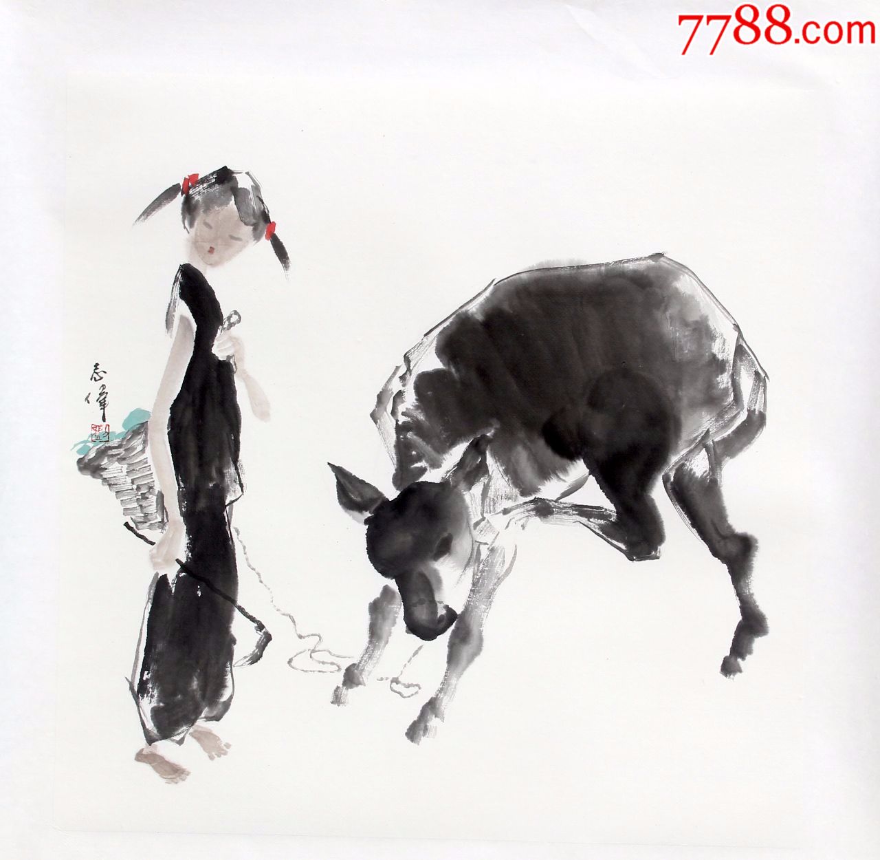 滚动鼠标滚轴,图片即可轻松放大,缩小更多"人物国画原作