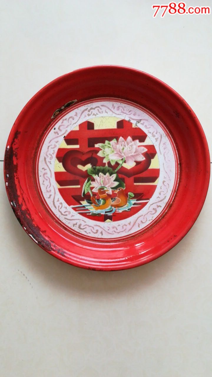 红玫瑰牌搪瓷盘