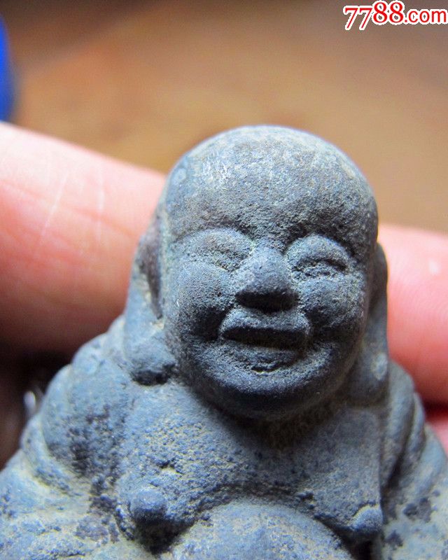 清代铜器佛像极美清代合范弥勒佛造型真品古代铜器铜佛古玩杂项