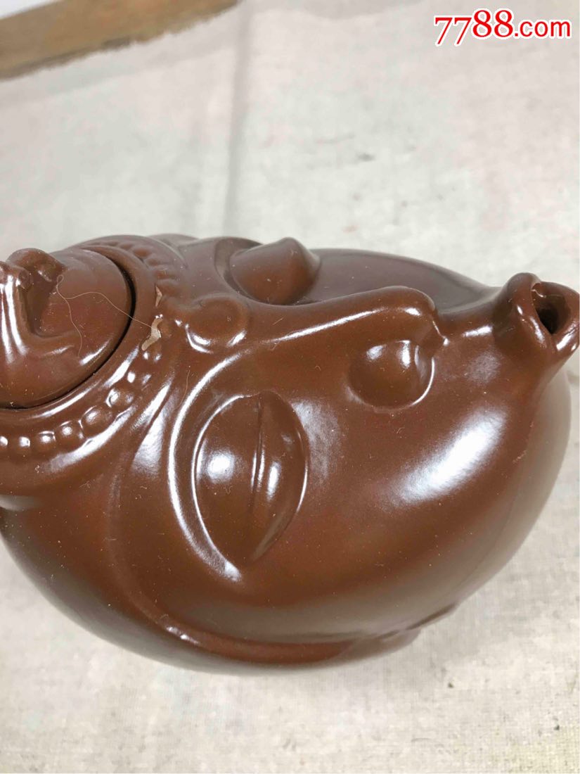 古董古玩收藏杂项近代奎山牌亲亲壶泥壶茶壶陶器亲嘴陶壶水壶