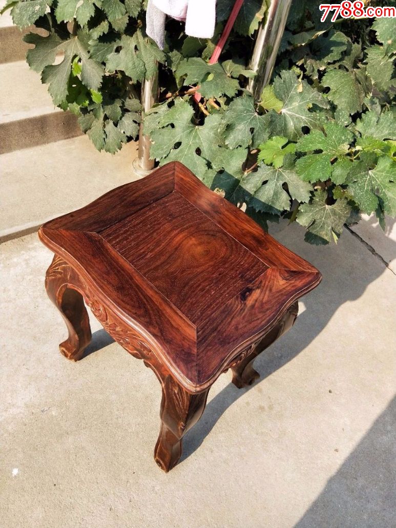 477号大开门海南黄花梨老凳子43/35/30cm