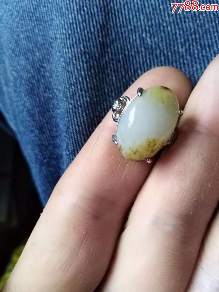 和田玉原石籽料戒指