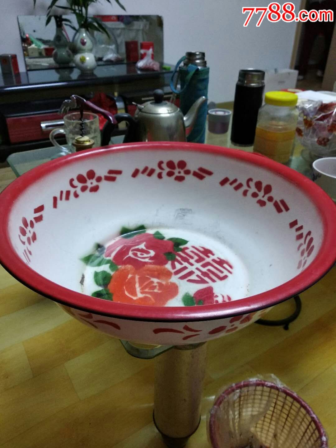 90年代花卉搪瓷大盆