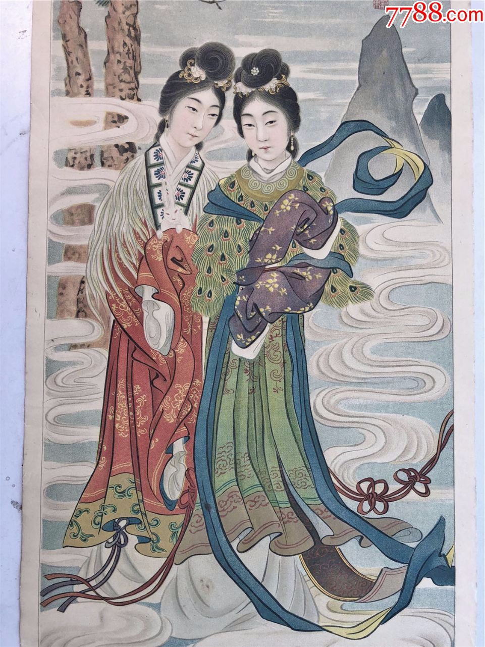 民国戏曲人物年画,四条屏(其四)青女素娥-se60235650