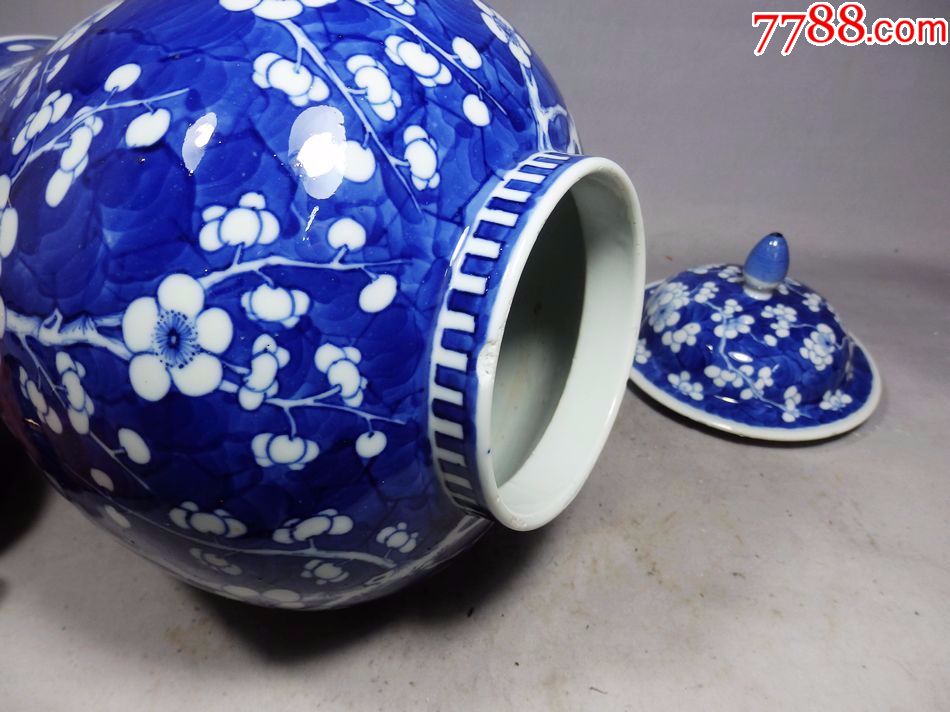 清代青花冰梅绘画将军罐-青花瓷-7788收藏__收藏热线
