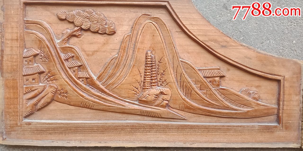 花板木雕画人间山水