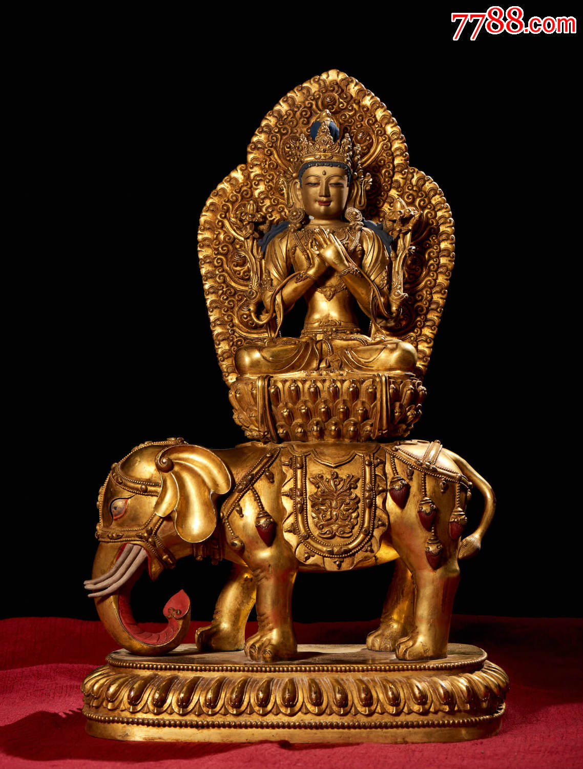 经典佛像普贤菩萨供奉之佛满鎏金