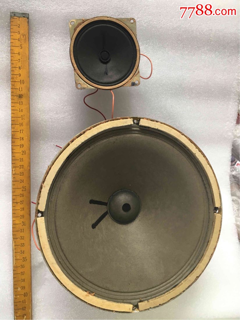 老音箱上拆下的两个纸盆喇叭