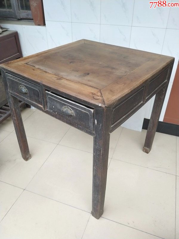 苏作清代榉木四仙桌茶桌