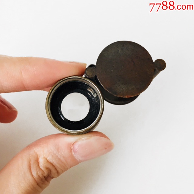 西洋古董放大镜/19世纪英国制抽拉式放大镜/黄铜材质/民国古玩品