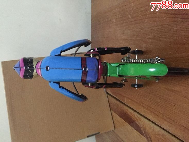 铁皮发条老玩具大骑自行车老物件80后怀旧收藏品