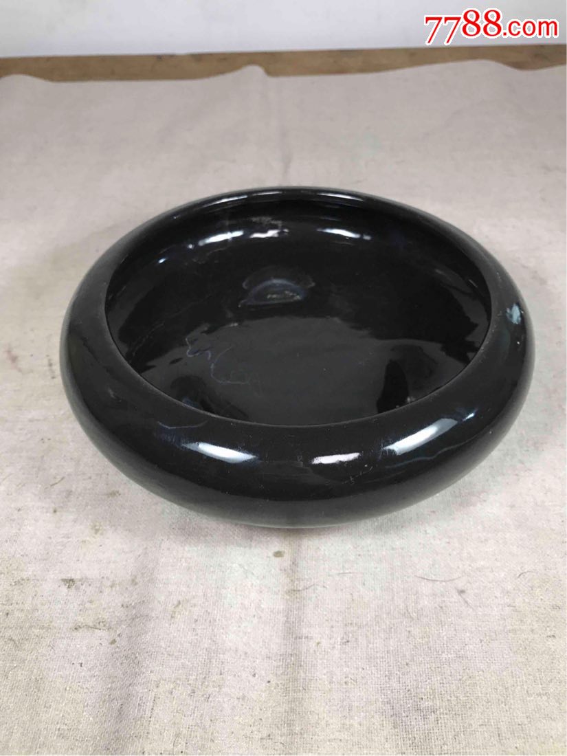 古董古玩收藏杂项近代紫砂花盆水仙花花盆笔洗黑釉