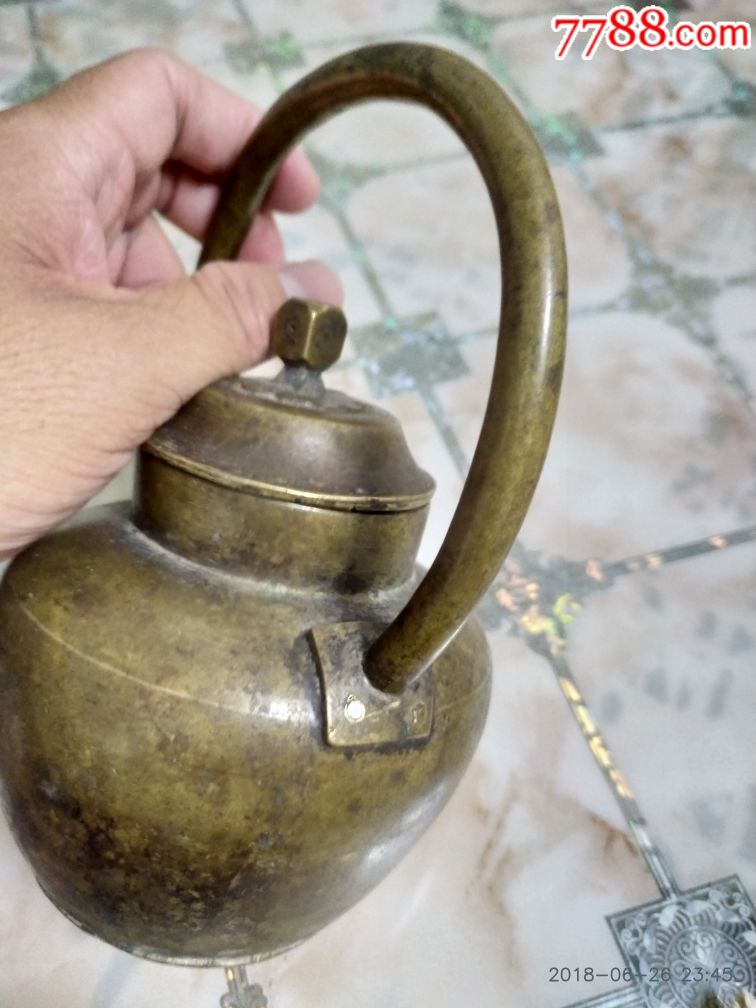 清代官制精美大气铜酒壶