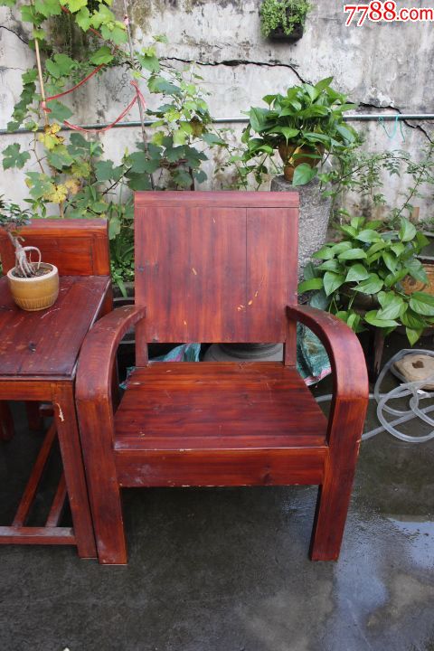 文革老旧家具老椅子一对加茶几文椅扶手椅靠背椅文革博物馆摆设