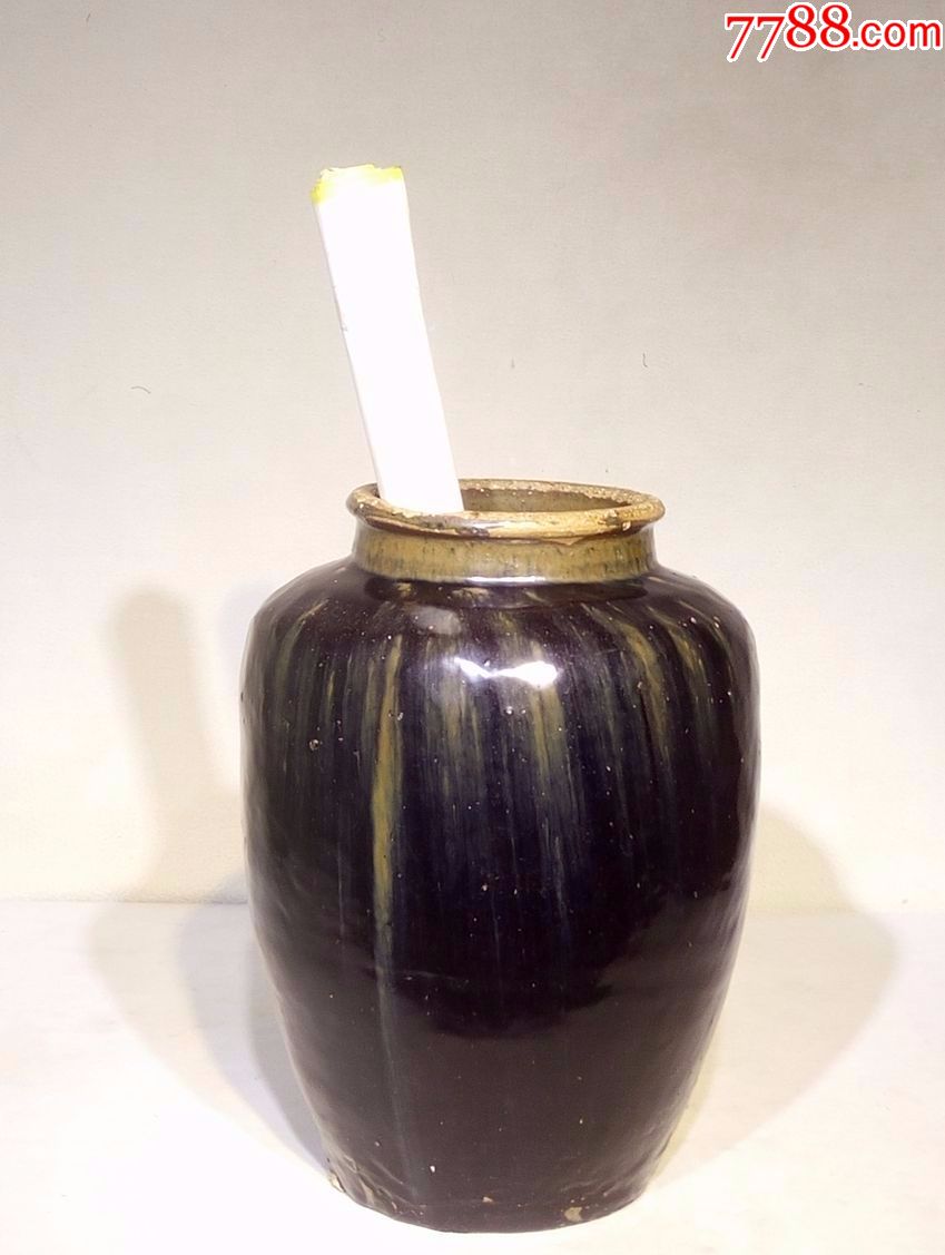 明代磁州窑窑变油大酒缸保存完好_黑瓷/天目瓷_第2张_7788瓷器