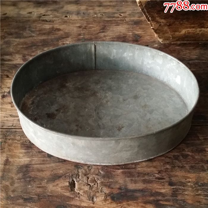 椭圆形马口铁皮盒铁皮盆洋铁皮高沿盆白铁皮盘影视道具_价格79元