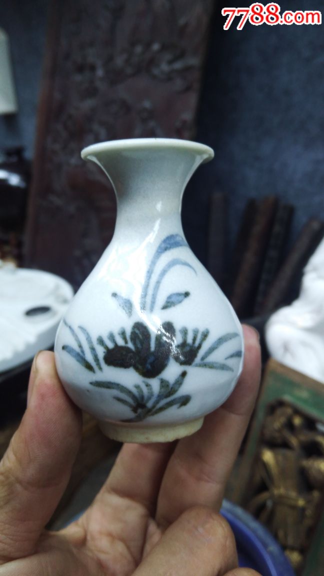 清代德化窑青花小玉壶春瓶特价包邮-se60460734-青花瓷-零售-7788收藏