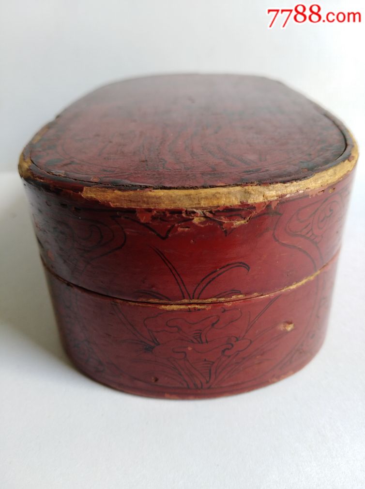 民国漆画针线盒一个