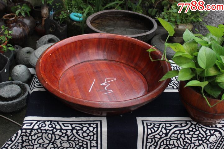 老木头水盆老木盆洗衣盆洗衣桶文革怀旧老物件复古酒店摆设