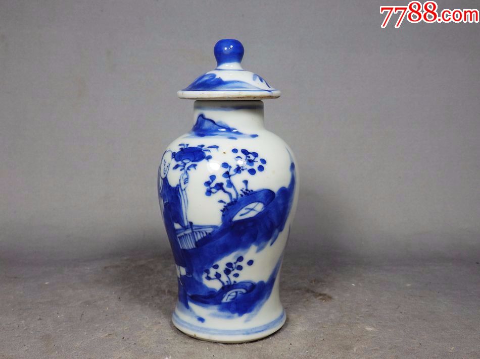 清代青花童子人物绘画梅瓶-青花瓷-7788收藏__收藏热线