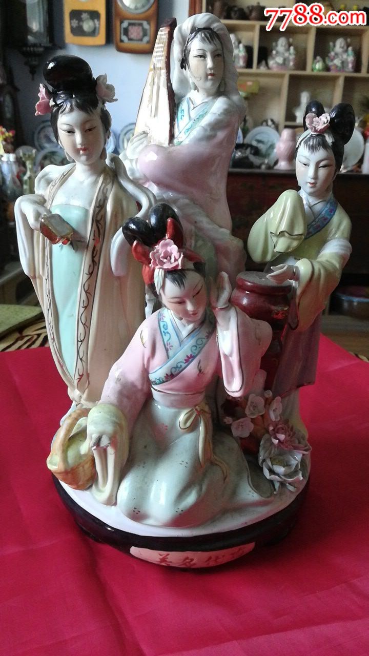 四大美女彩绘瓷