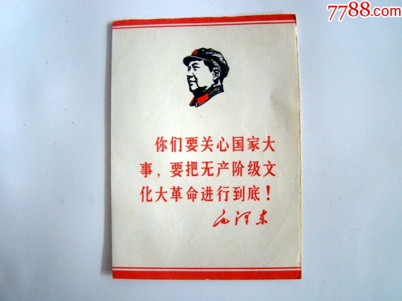 你们要关心国家大事,要把无产阶级文化大革命进行到底