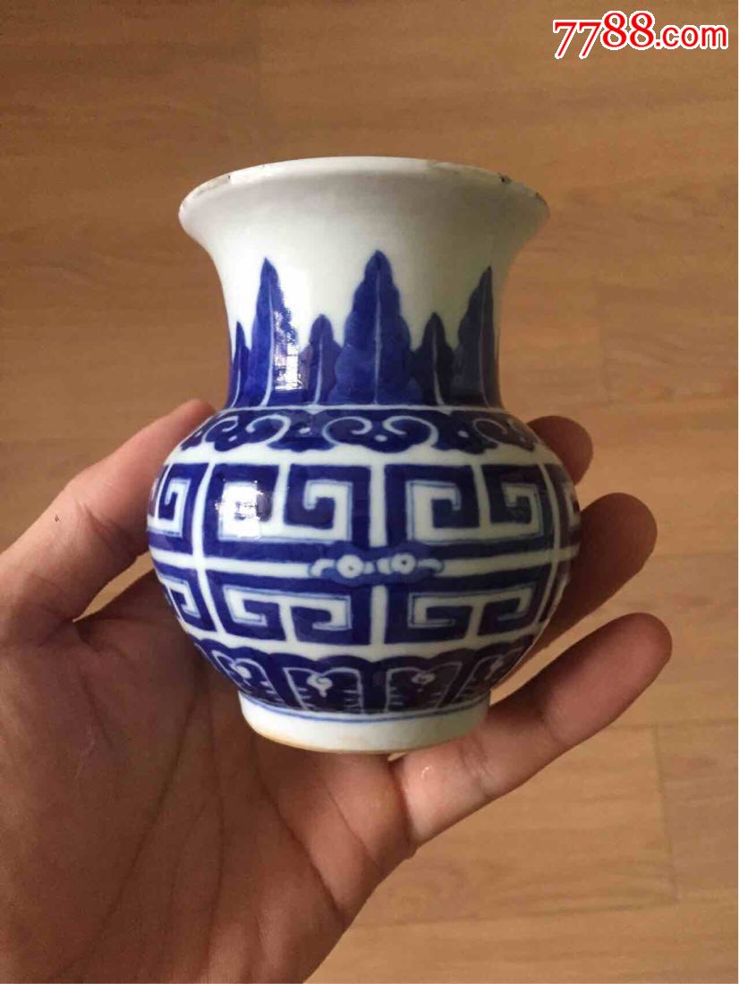 清光绪青花小渣斗