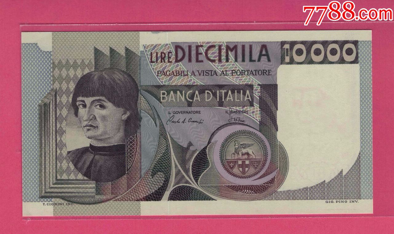 意大利~1982年10000里拉/克劳斯目录p-106b/实物如图/unc