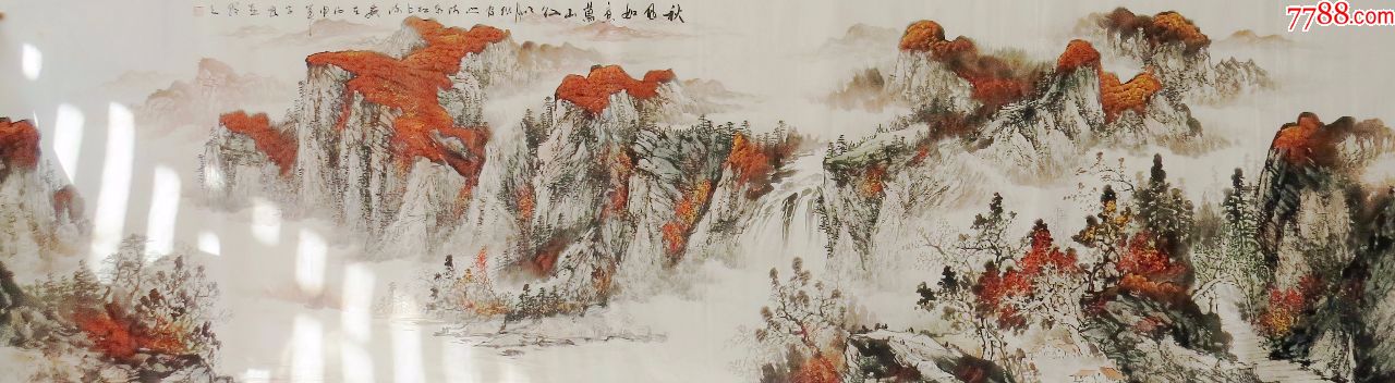 中国美协会员陈学良大幅山水画鸿运当头,山水国画原作_第1张_7788