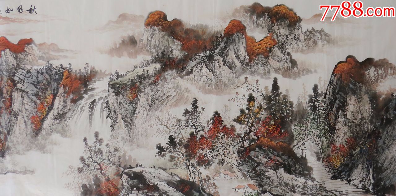 中国美协会员陈学良大幅山水画鸿运当头,山水国画原作_第4张_7788